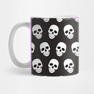 Black and White Halloween Skull Pattern Mug